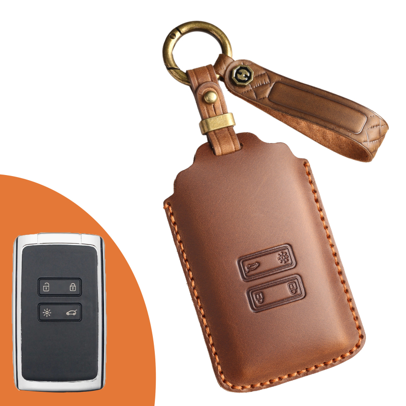 Renaulti retro nahast võtmeümbris – veisnahk, retro tuule stiil, kohandatav töötlemine
