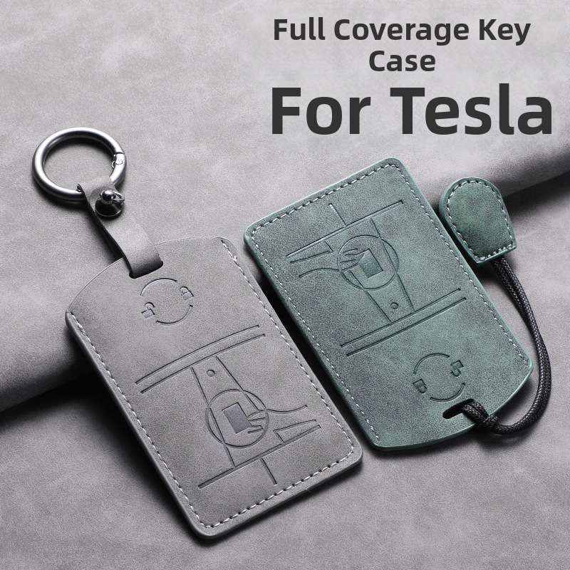 Tesla калъф за карта на ключа — овча кожа — опростен стил