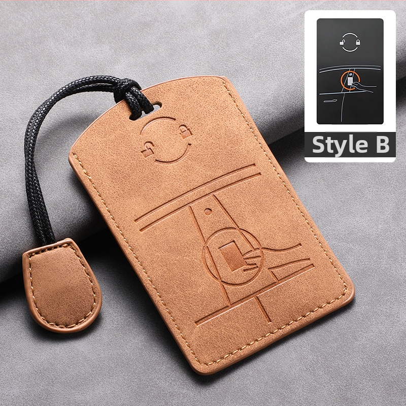 Tesla võtmekaardikaas — lambanahk — lihtne stiil