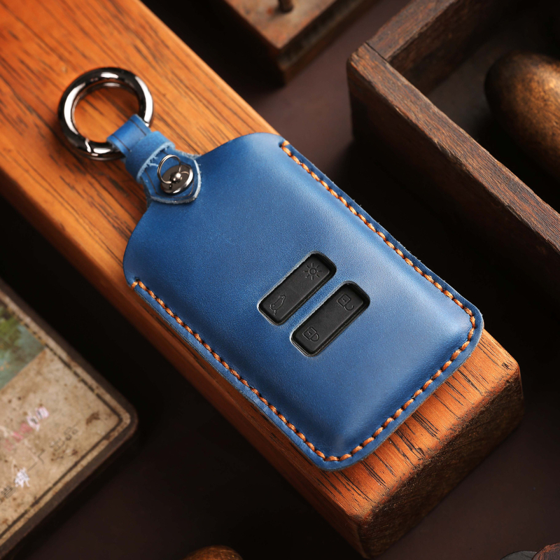 Odos automobilio klavišų dėklas Renault ir Ssangyongui | rankų darbo, galvijų odos, retro stilius, be pritaikymo