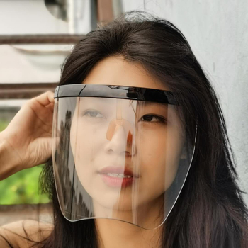 Veido šydas iš PC medžiagos, 2 mm lęšio storis, aukštas skaidrumas, modelis 112 PET kaukė, atitinka GB14866