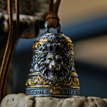 Κολιέ από χαλκό με μοτίβο λέοντα, χαρακτική και ενθέσεις, ηλεκτροπλατίωση, εξωτικό στυλ