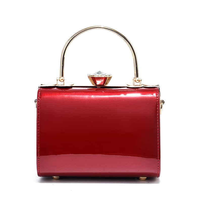 Shi Chen PU bőr szatchel táska, páncél ihletésű dizájn, kerek forma, zárható kapcsos zár, egy vállpánt, belső zseb, poliészter bélés