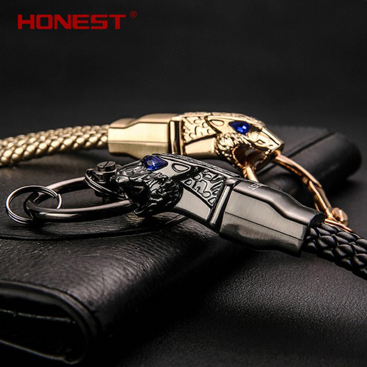 HONEST Autókulcs-lánc fonott zsinórral, ötvözet – uniszex