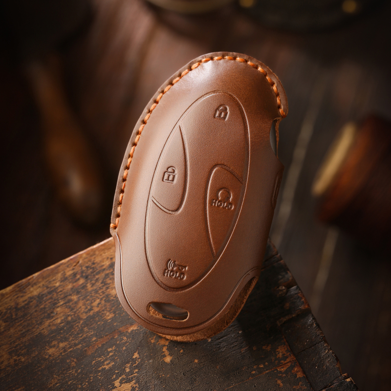 Χειροποίητη θήκη κλειδιών από δέρμα βοοειδών με αγκράφα – υψηλής ποιότητας για κλειδιά μοντέρνων αυτοκινήτων, δυνατότητα προσαρμογής