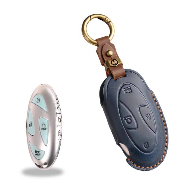 Atslēgu maciņš no liellopu ādas, rokdarbs, ar sprādze – augstas klases dizains modernu automobiļu atslēgām, iespējama personalizācija