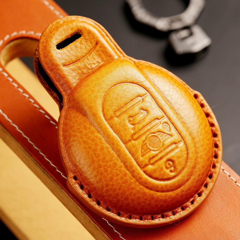 Θήκη κλειδιών BMW Mini Hallmo, δέρμα μοσχί, ρετρό στυλ, προσαρμογή επεξεργασίας