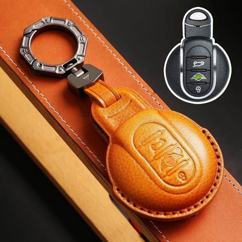 BMW Mini atslēgu maciņš Hallmo, govs āda, retro stils, pielāgota apstrāde