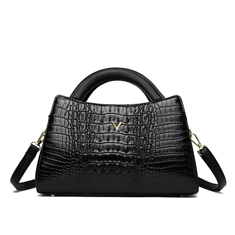 PU krokodil mintás válltáska — Birkin-stílus, 2025 tavaszi megjelenés, poliészter bélés, vízszintes négyszög alakú forma, cipzáras nyitás, belső zsebek: rejtett rekesz, telefon zseb, ID zseb