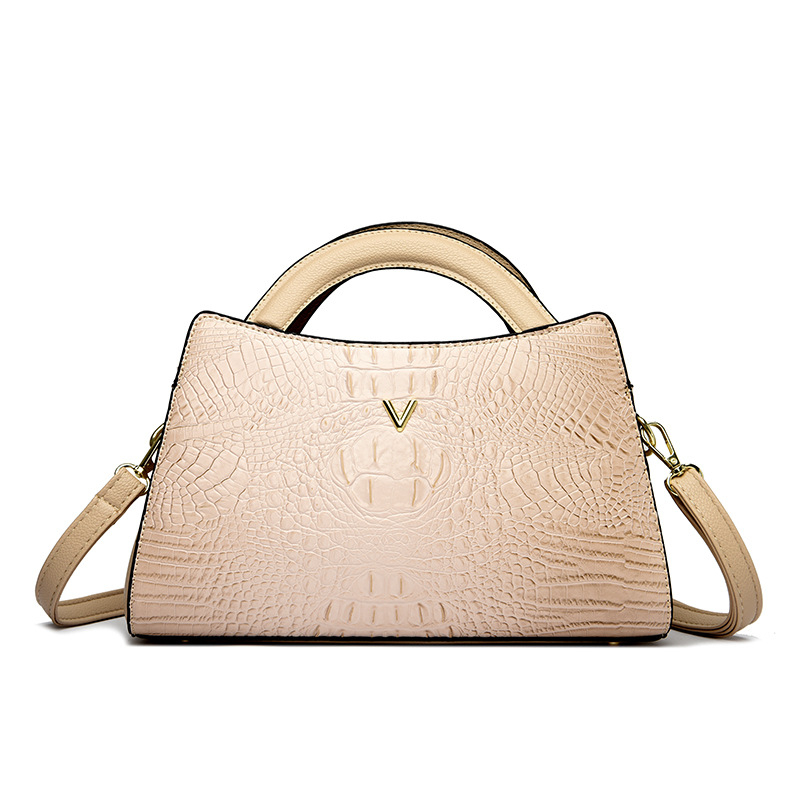 PU krokodil mintás válltáska — Birkin-stílus, 2025 tavaszi megjelenés, poliészter bélés, vízszintes négyszög alakú forma, cipzáras nyitás, belső zsebek: rejtett rekesz, telefon zseb, ID zseb