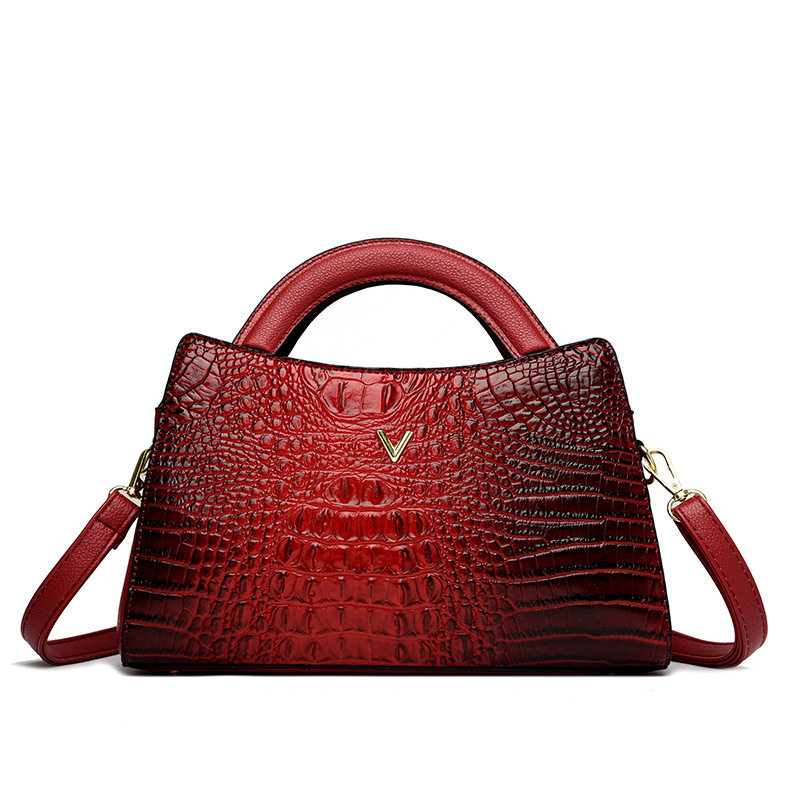 PU krokodil mintás válltáska — Birkin-stílus, 2025 tavaszi megjelenés, poliészter bélés, vízszintes négyszög alakú forma, cipzáras nyitás, belső zsebek: rejtett rekesz, telefon zseb, ID zseb