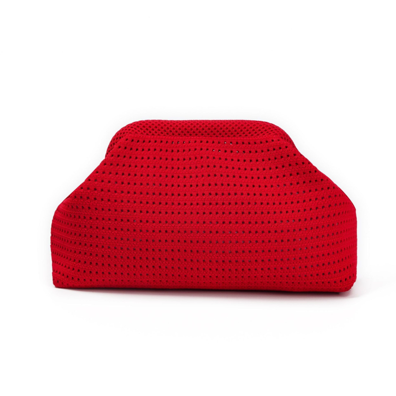 Geantă clutch în formă de dumpling, stil Cloud Pack, poliester, închidere cu clapetă, buzunar exterior deschis