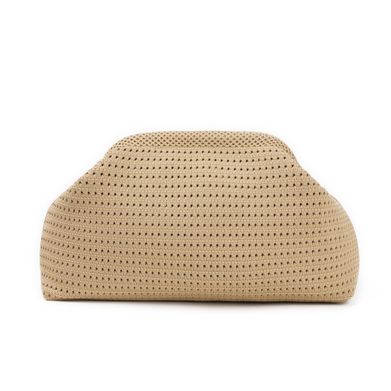 Geantă clutch în formă de dumpling, stil Cloud Pack, poliester, închidere cu clapetă, buzunar exterior deschis