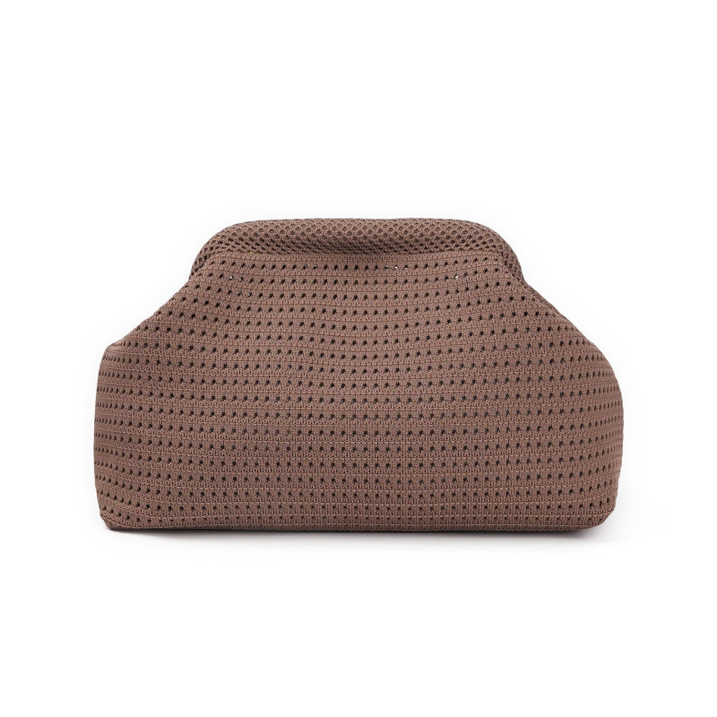 Geantă clutch în formă de dumpling, stil Cloud Pack, poliester, închidere cu clapetă, buzunar exterior deschis