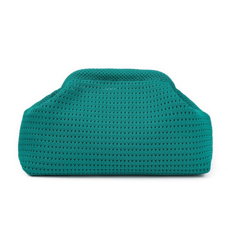 Geantă clutch în formă de dumpling, stil Cloud Pack, poliester, închidere cu clapetă, buzunar exterior deschis