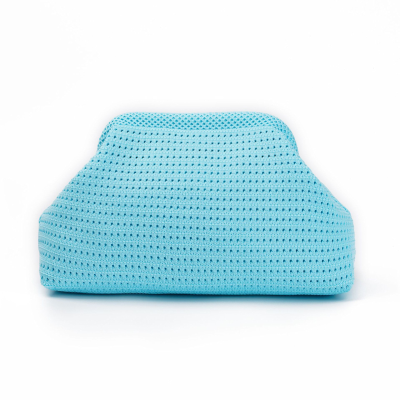 Geantă clutch în formă de dumpling, stil Cloud Pack, poliester, închidere cu clapetă, buzunar exterior deschis