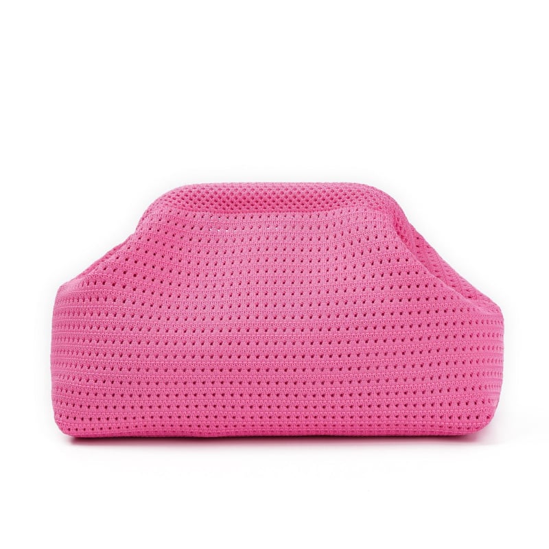 Geantă clutch în formă de dumpling, stil Cloud Pack, poliester, închidere cu clapetă, buzunar exterior deschis