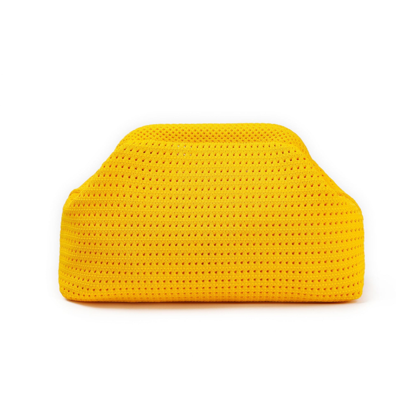 Geantă clutch în formă de dumpling, stil Cloud Pack, poliester, închidere cu clapetă, buzunar exterior deschis