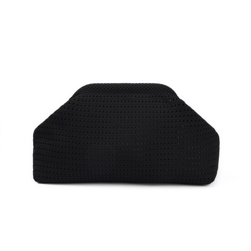 Geantă clutch în formă de dumpling, stil Cloud Pack, poliester, închidere cu clapetă, buzunar exterior deschis