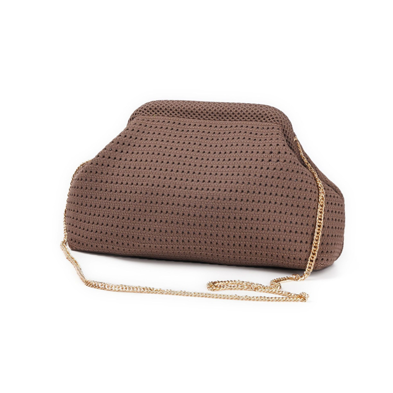 Geantă clutch în formă de dumpling, stil Cloud Pack, poliester, închidere cu clapetă, buzunar exterior deschis