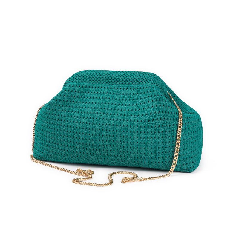 Geantă clutch în formă de dumpling, stil Cloud Pack, poliester, închidere cu clapetă, buzunar exterior deschis