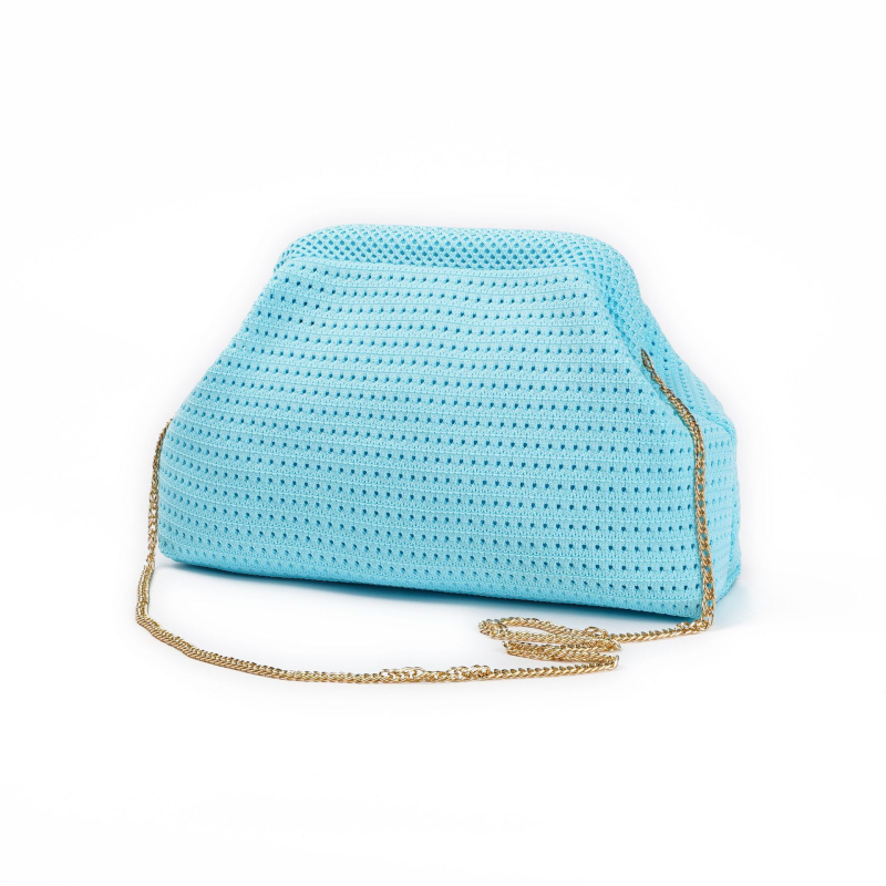 Geantă clutch în formă de dumpling, stil Cloud Pack, poliester, închidere cu clapetă, buzunar exterior deschis