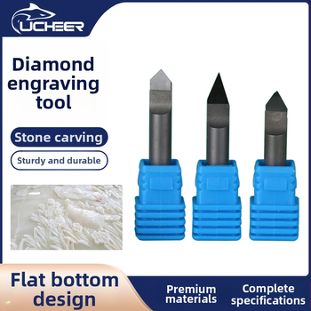 Diamantiniai graviavimo peiliai su PCD, serija Diamond carving knife, skirti graviravimui granitui ir marmūrui, su plokščiu dugnu ir konusiniu pjovimu (Prekės ženklas: Blade; Medžiaga: PCD; Pritaikymas: Graviravimas; Serija: Diamond carving knife)