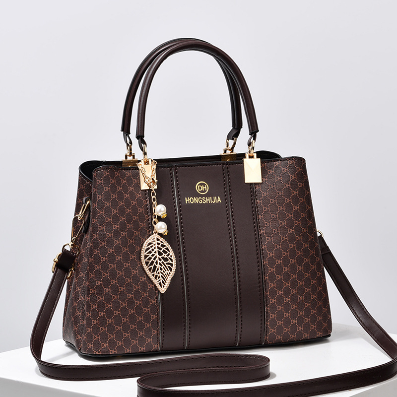 Shi Chen PU női kézitáska cipzáras záródással, vízszintes négyzet alakú, belső cipzáros zsebekkel, poliészter bélés, egy vállpánt