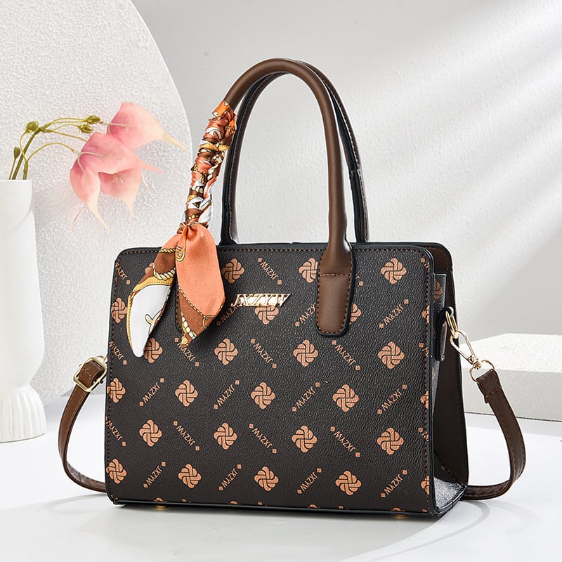 Geantă de damă brodată, capacitate mare, PU crossbody/pe umăr, stil semilună, Danfilome