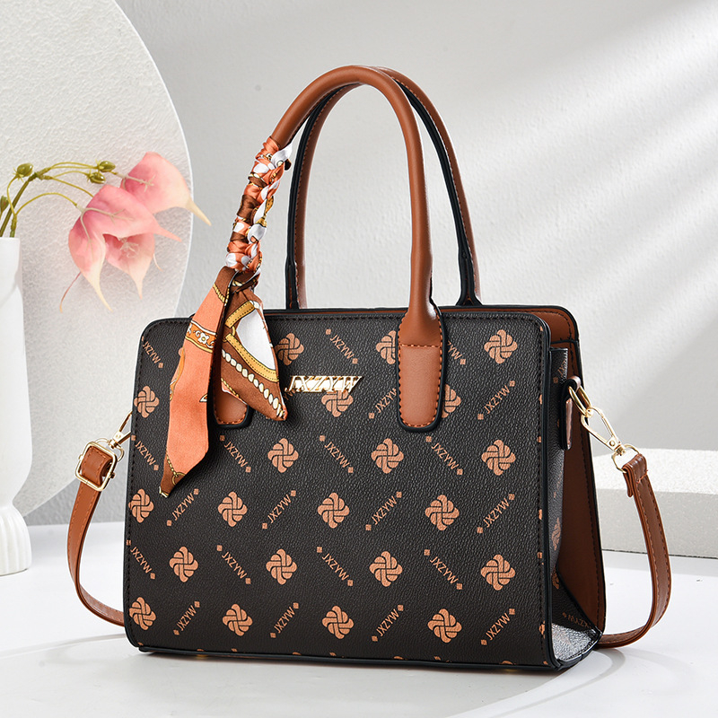 Geantă de damă brodată, capacitate mare, PU crossbody/pe umăr, stil semilună, Danfilome