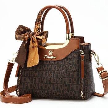 PU keresztpántos Tote táska – vízszintes négyzet alakú, cipzár, poliészter bélés