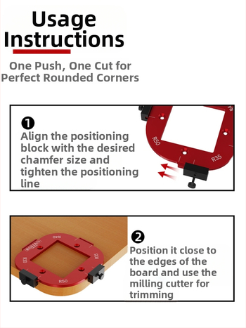 Bohan μορφή για στρογγυλοποίηση γωνιών – πρότυπο καμπύλης για ξυλουργική, φρέζα Bakelite, εργαλέλειο DIY για προφίλ