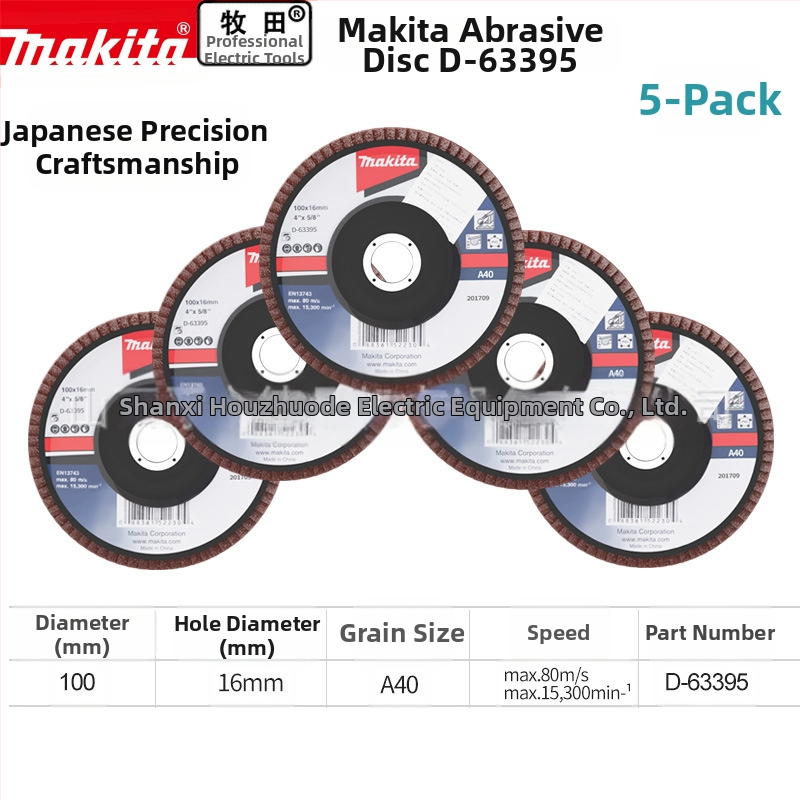 Makita 100 мм абразивен платнен диск за ъглошлайф – полиране, макс. скорост 80, твърдост A