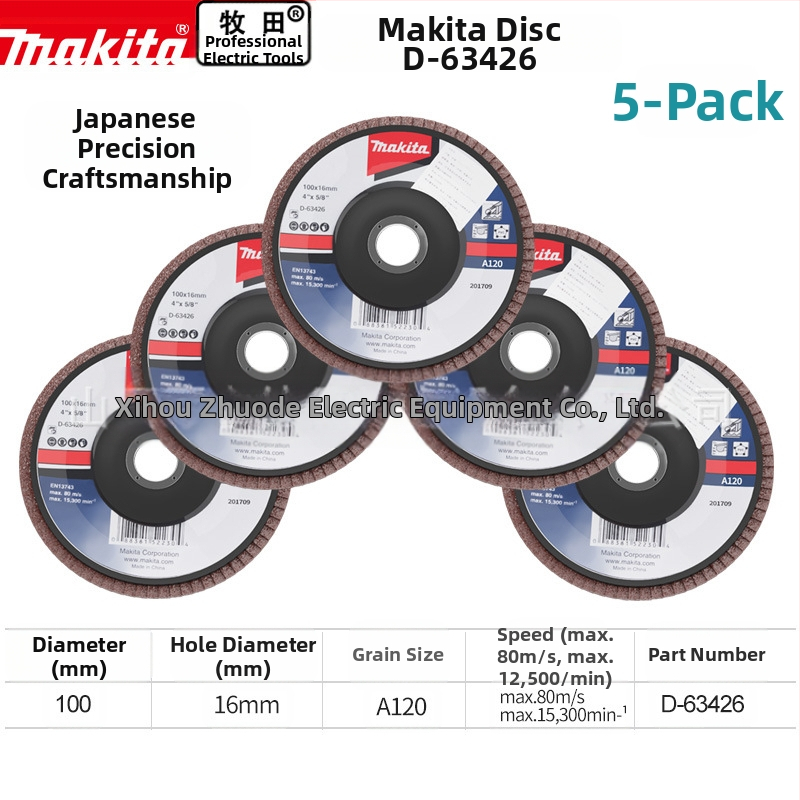 Makita 100 мм абразивен платнен диск за ъглошлайф – полиране, макс. скорост 80, твърдост A