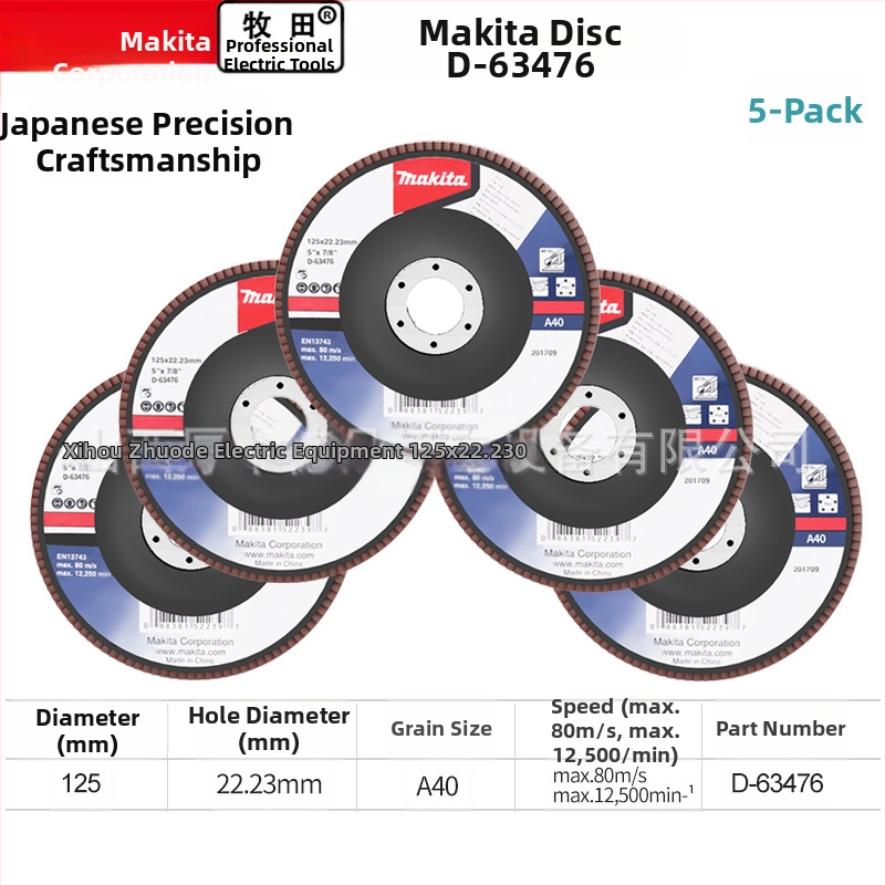 Makita 100 мм абразивен платнен диск за ъглошлайф – полиране, макс. скорост 80, твърдост A