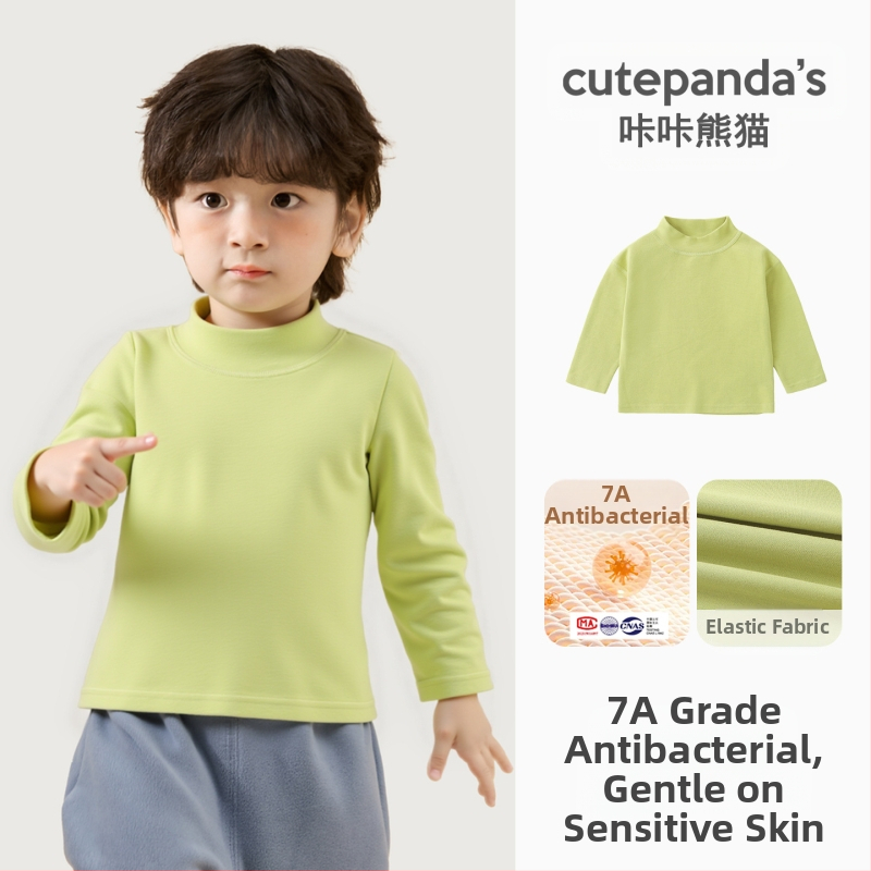 Детска тениска с дълги ръкави и кръгла яка, памучна смес 95% памук, антибактериална, анимационен принт, зимно облекло за деца на 1–3 години