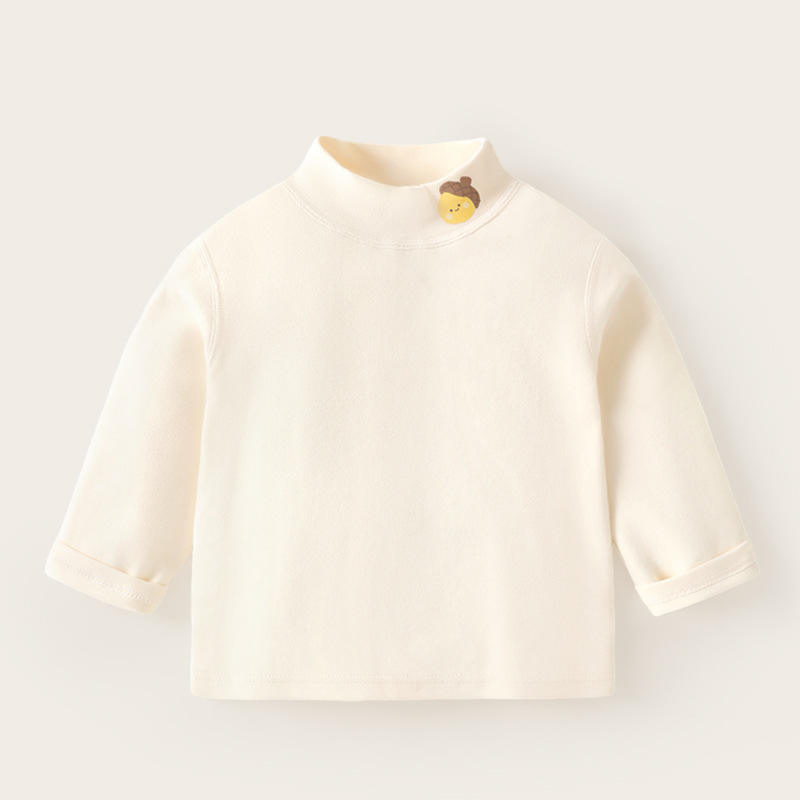 Детска тениска с дълги ръкави и кръгла яка, памучна смес 95% памук, антибактериална, анимационен принт, зимно облекло за деца на 1–3 години