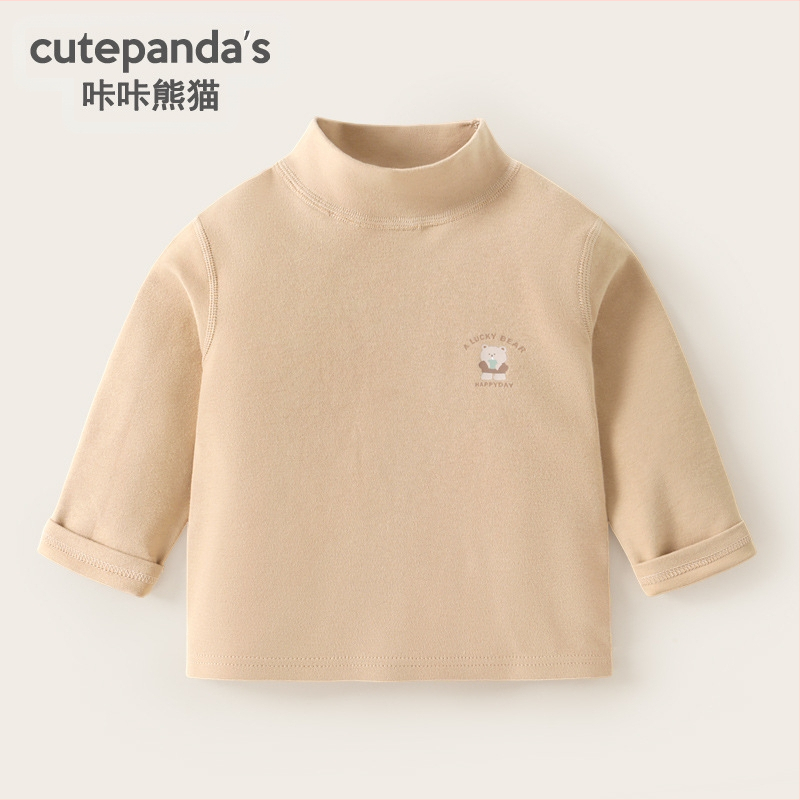 Детска тениска с дълги ръкави и кръгла яка, памучна смес 95% памук, антибактериална, анимационен принт, зимно облекло за деца на 1–3 години