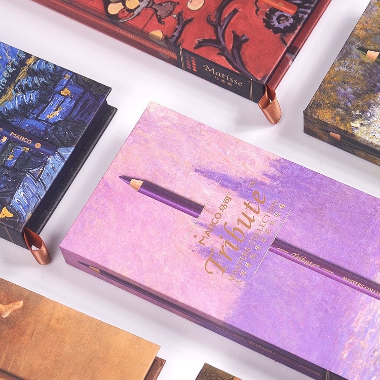 MARCO Master Grade olaj alapú színes ceruzák ajándékdobozos készlet műanyag tokkal