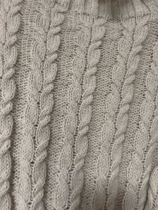 Pulover tricotat lejer pentru femei, poliester, guler înalt, mâneci cu umeri căzuți