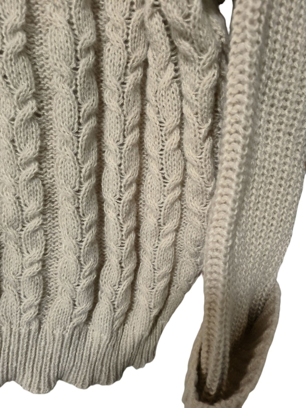 Pulover tricotat lejer pentru femei, poliester, guler înalt, mâneci cu umeri căzuți