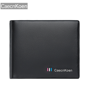 CaecnKoen мъжки къс кожен портфейл, геометричен модел, първи слой кравешка кожа, модел 2214-1, полиестерна подплата, стил градска простота