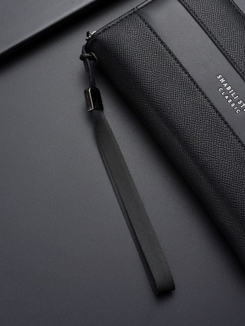 Мъжки портфейл Sabri PU с множество отделения за карти, урбан минималистичен стил, подплата полиестер