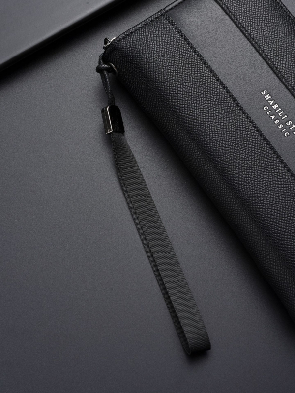Мъжки портфейл Sabri PU с множество отделения за карти, урбан минималистичен стил, подплата полиестер