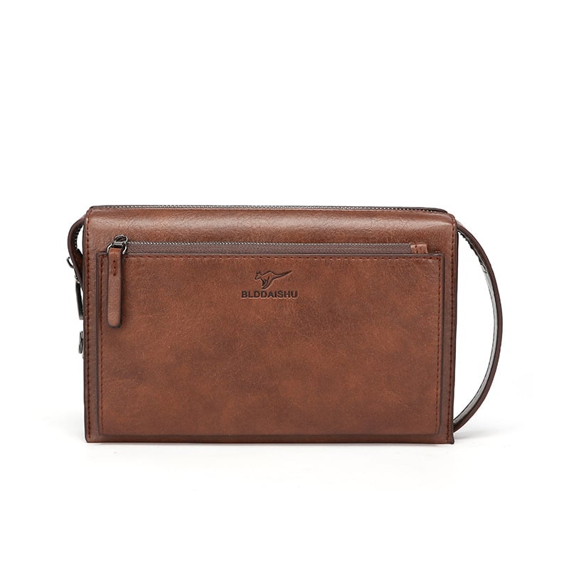 Férfi PU üzleti clutch táska, nagy kapacitású, anti-tolvaj dizájn, poliészter bélés