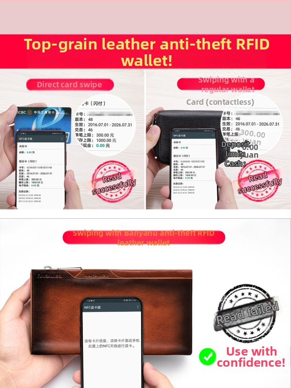 Ban yano Pánska peňaženka z pravej kože, prvý stupeň hovädzej kože, mestský minimalistický štýl, jednofarebný vzor, podšívka z polyesteru