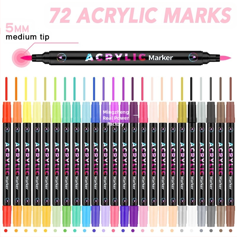 Акрилен маркер за деца, двойна глава, два върха, бързосъхнещ и устойчив на избледняване