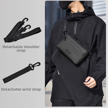 WEIXIER Vyrų pečių krepšys su keliais skyriais, vandeniui atspari PU medžiaga, atspari dėvėjimui konstrukcija