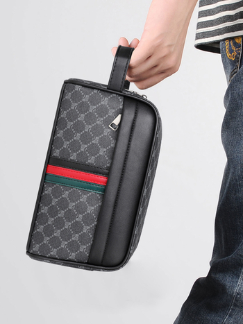 Férfi clutch táska (Városi egyszerűség; PU anyag; Kopásálló; Geometriai minta; SARO XI)