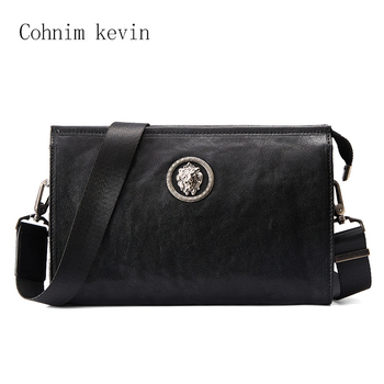 Мъжка клъч чанта – градски минималистичен стил, естествена кожа, водоустойчива и износоустойчива, животински принт, подплата от найлон, частен етикет наличен, есен 2025